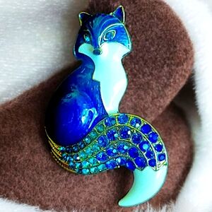 Blue Fox Brooch